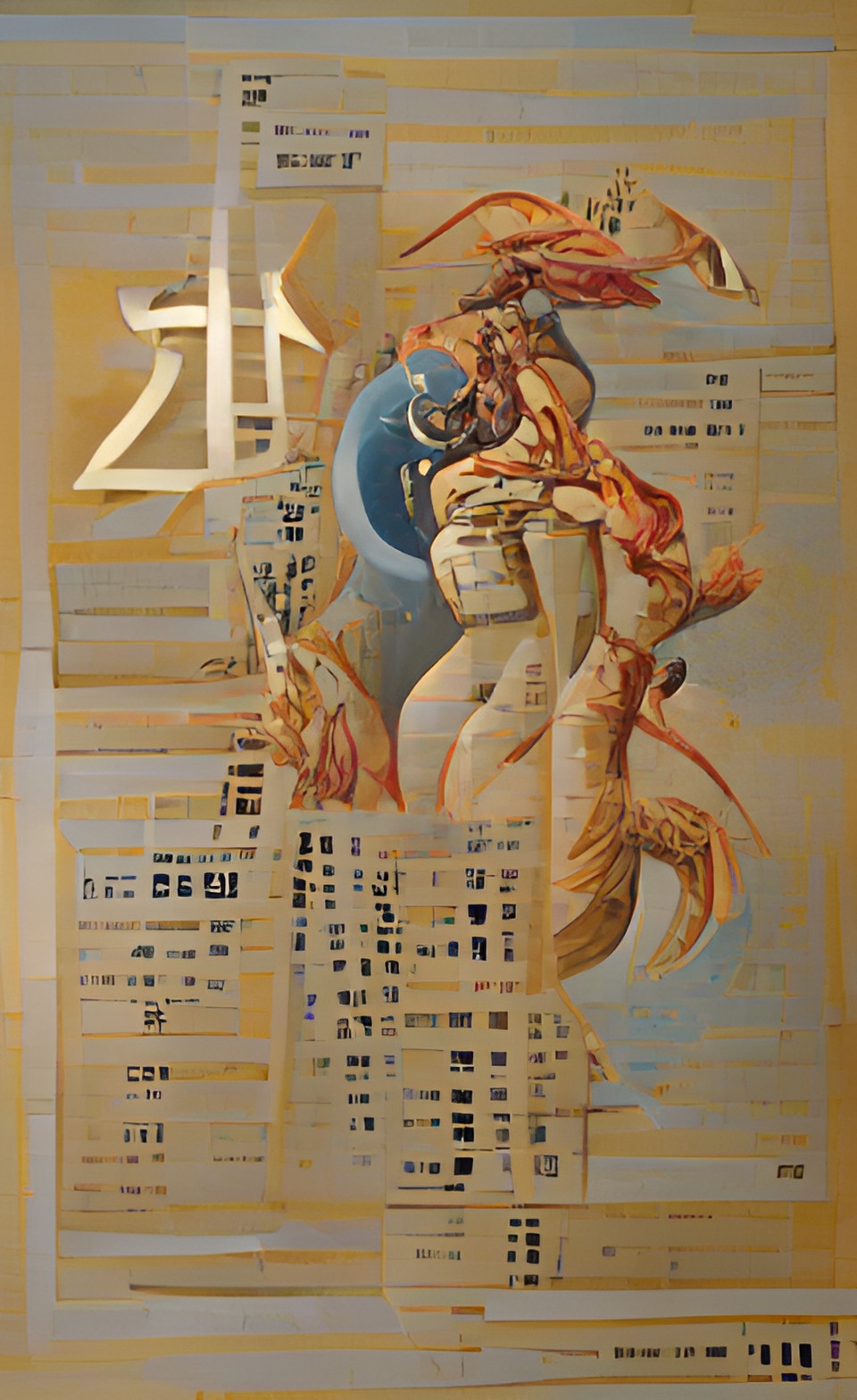 Imagen digital estilo oriental generada a partir de texto con inteligencia artificial, que representa el signo zodiacal de Cáncer.