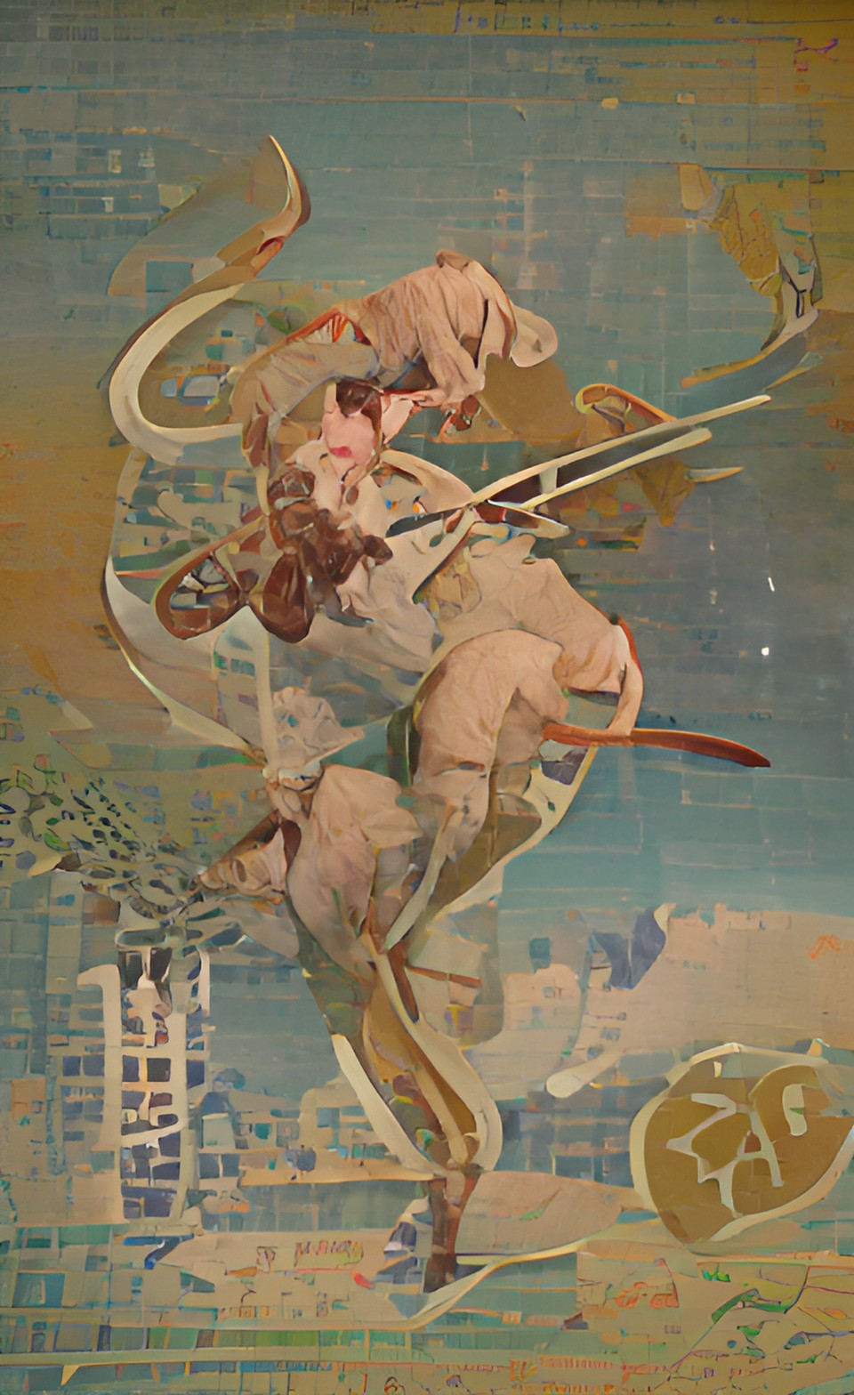 Imagen digital estilo oriental generada a partir de texto con inteligencia artificial, que representa el signo zodiacal de Capricornio.