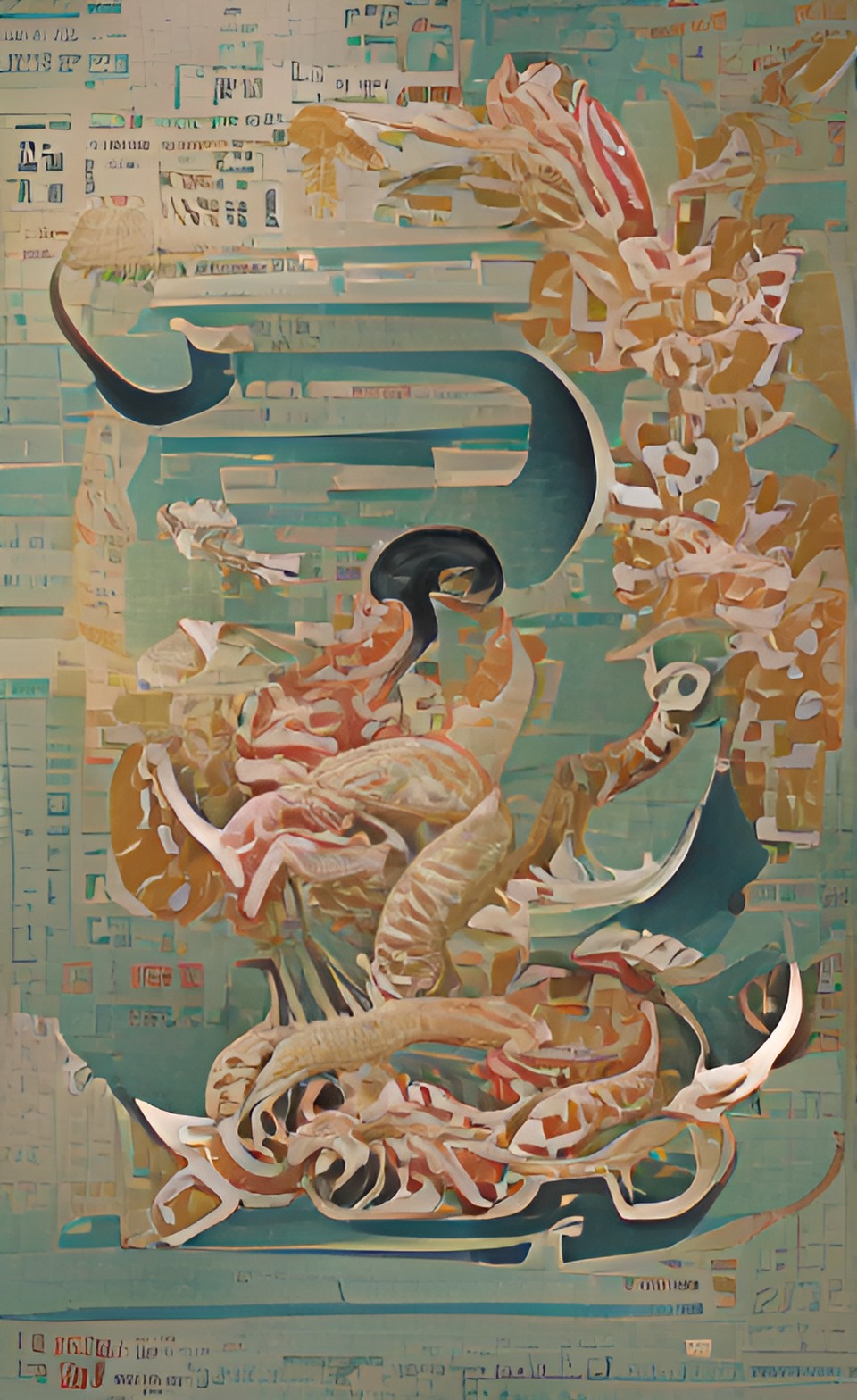 Imagen digital estilo oriental generada a partir de texto con inteligencia artificial, que representa el signo zodiacal de Géminis.