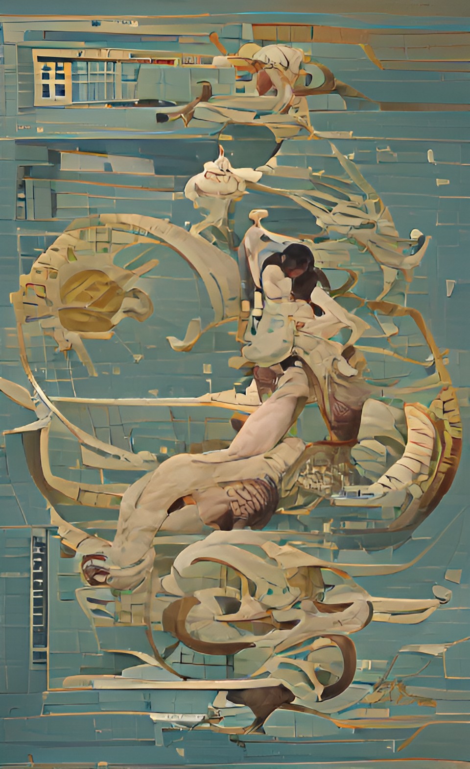 Imagen digital estilo oriental generada a partir de texto con inteligencia artificial, que representa el signo zodiacal de Piscis.