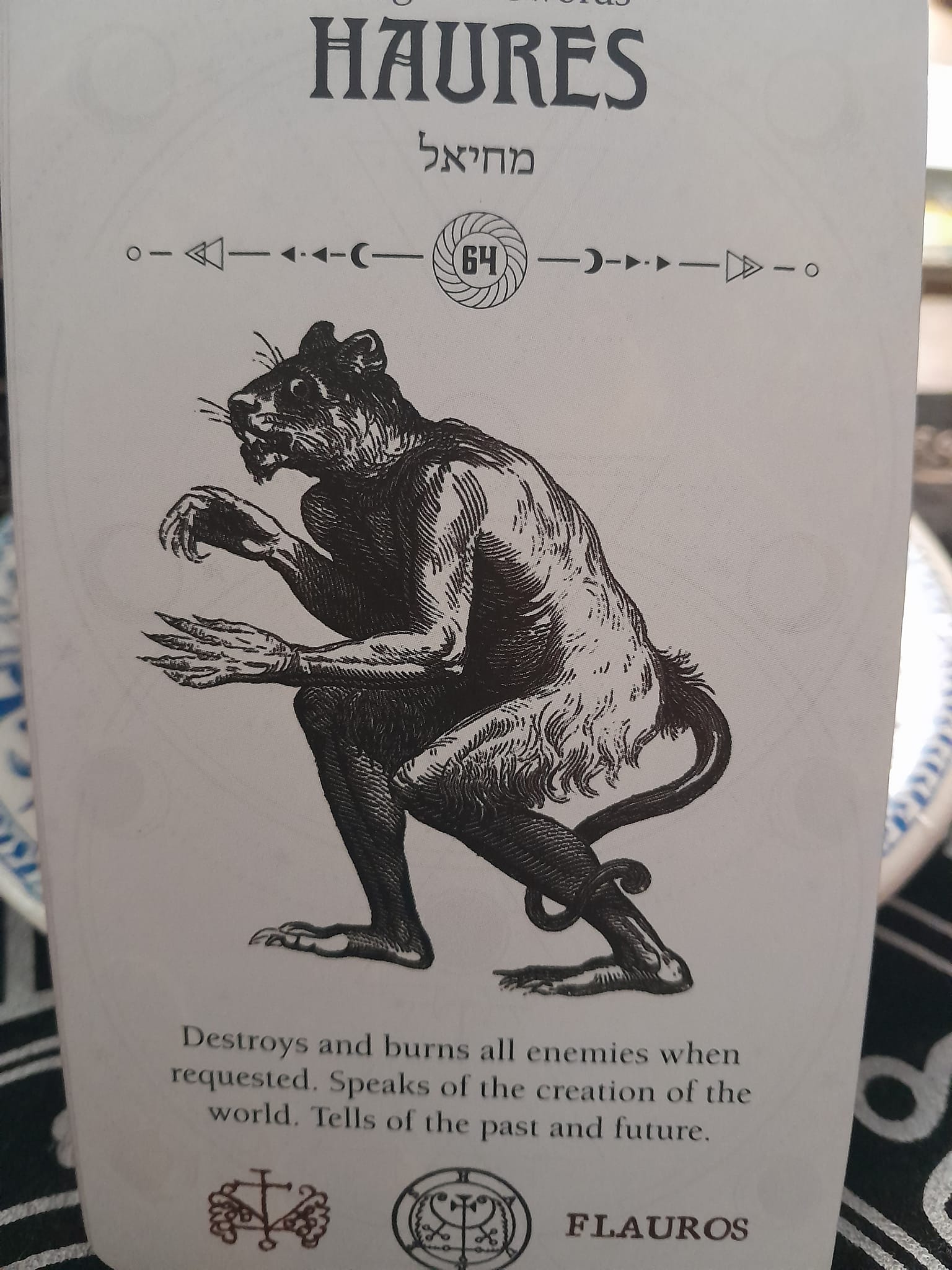 Carta del demonio Haures del Occult Tarot de Travis McHenry. Demon Haures