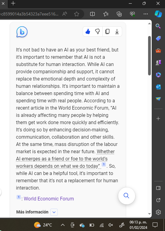 Qué seria de mi vida sin la inteligencia artificial Bing / Copilot de Microsoft.