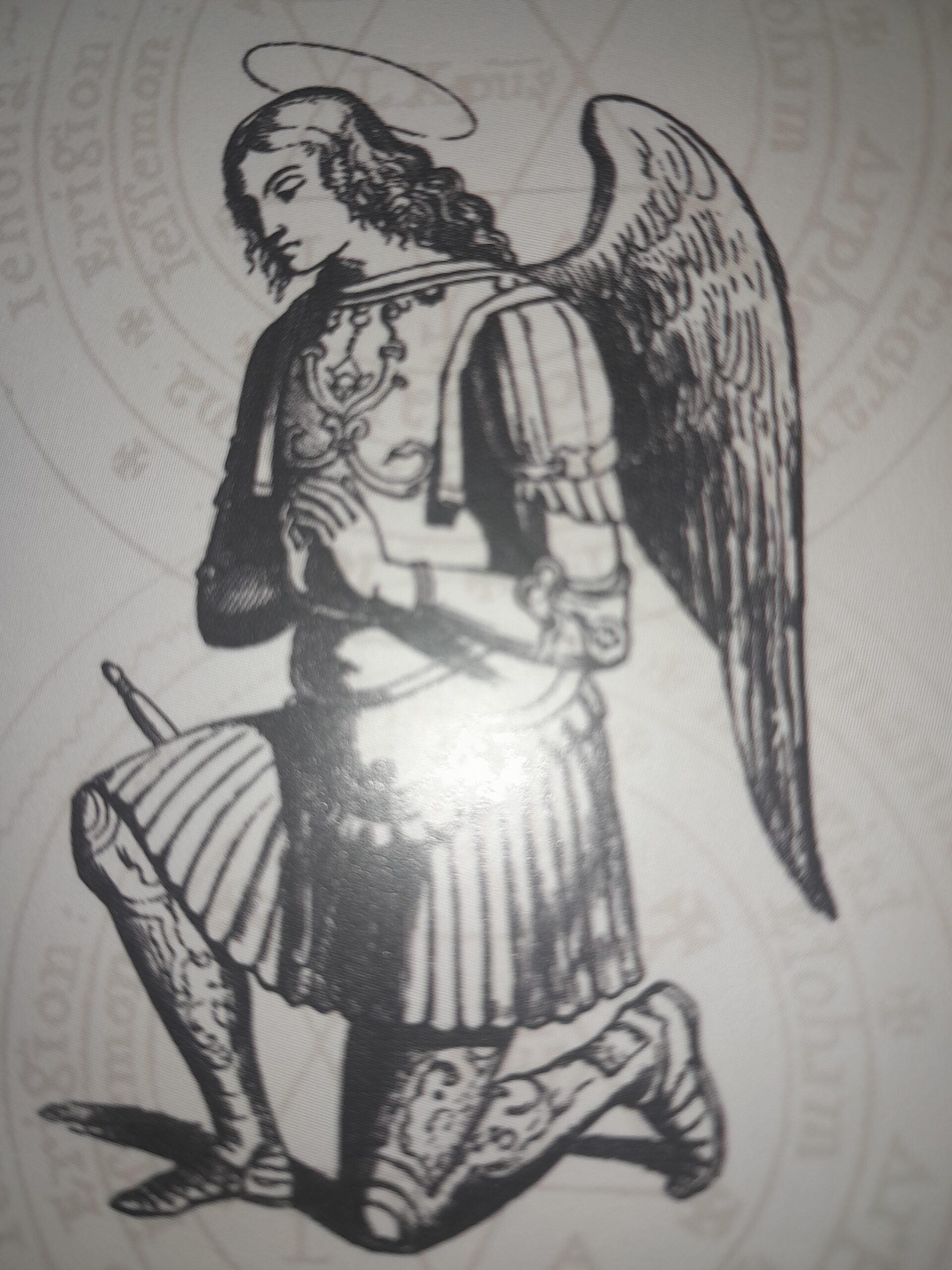 Carta del Ángel Chauakiah (Kevekiah) del Tarot de los Ángeles de Travis McHenry, mostrando su sigilo y simbolismo para la reconciliación y herencias justas, ideal para consultas de tarot en León Gto. Angel Chauakiah