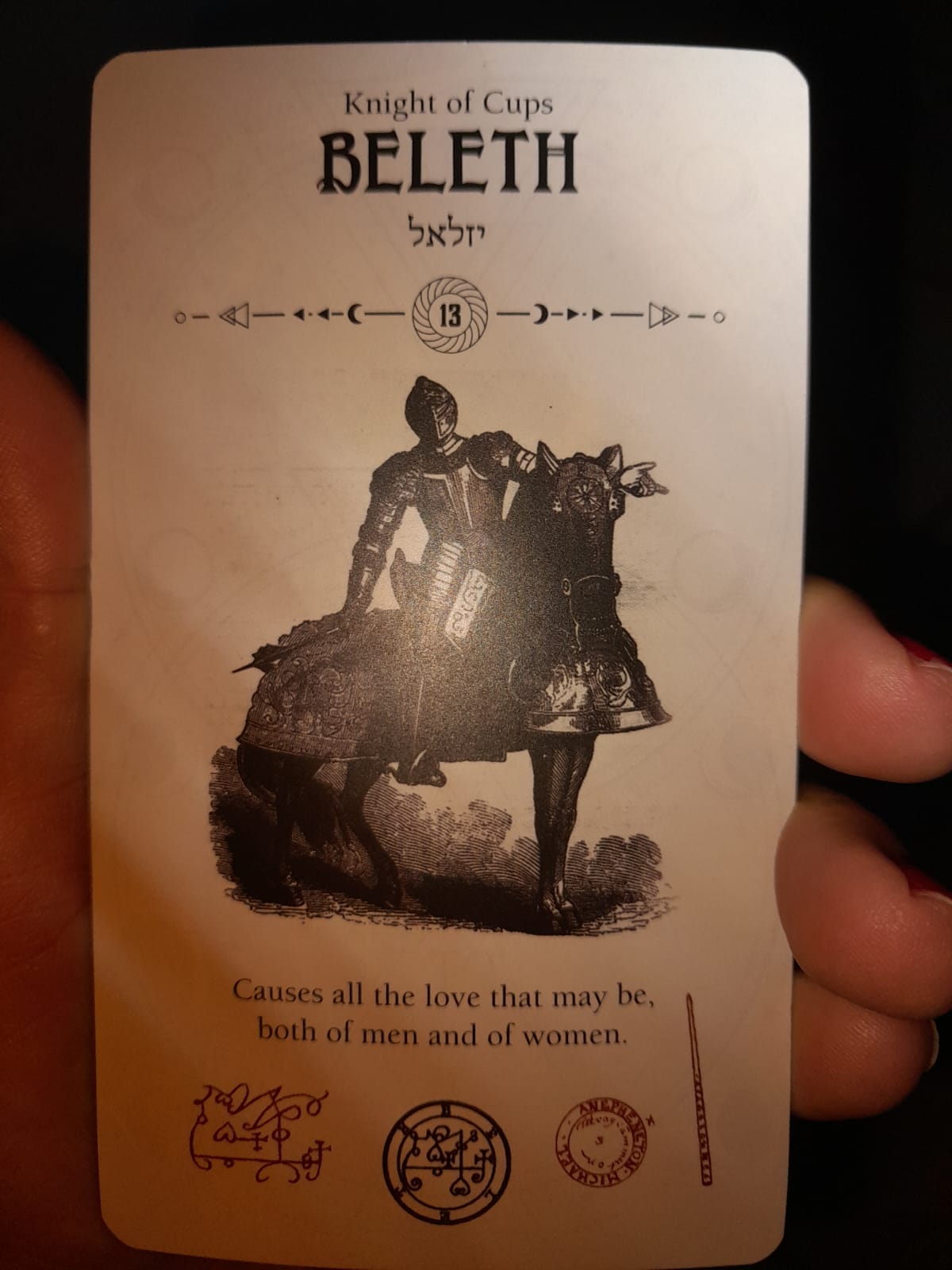 Carta del demonio Beleth del Occult Tarot para amarres de amor y retornos de pareja en León Gto | Lecturas de Tarot. Demon Beleth