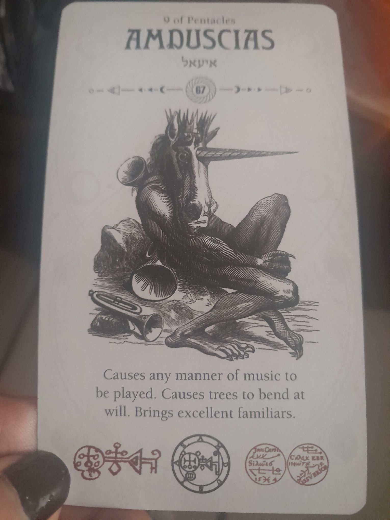 Amducias demonio de la Ars Goetia relacionado con deseo y magnetismo