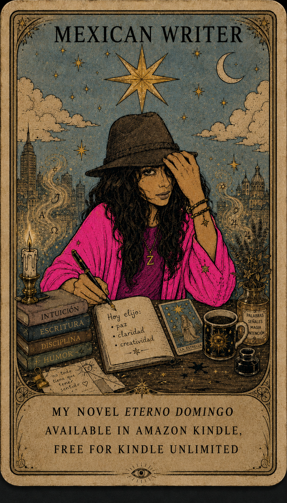 Jéssica de la Portilla Montaño escritora mexicana y tarotista creadora de ElTarotMx y TodoMePasa, autora de Eterno Domingo